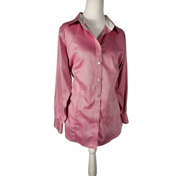 Talbots women"s Long Sleeve Button Down Shirt Career Office Pink Size Unknown - Picture 2 of 8